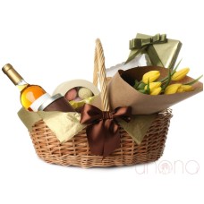 The Yummiest Wishes Gift Basket (Imported wine)